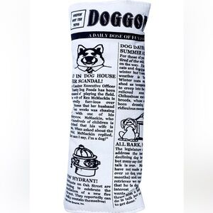 Pet Qwerks Krinkle & Squeak Newspaper Stuffing-Free Plush Dog Toy, 10 in NEW